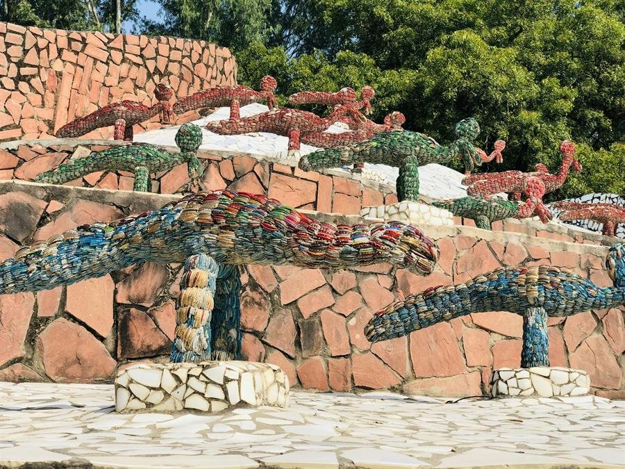 Sculptures at the Rock Garden of Chandigarh