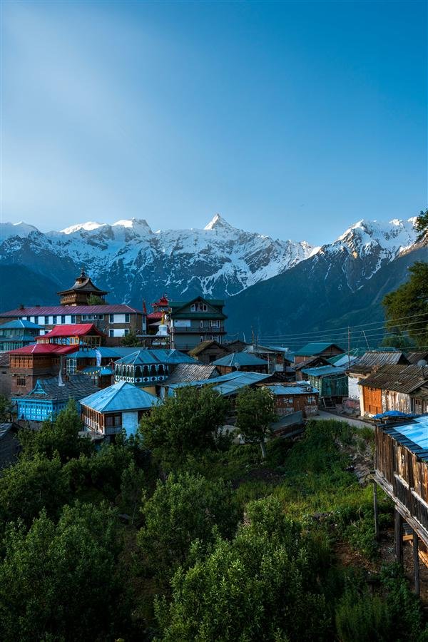 Terraced mountainside in Kinnaur district