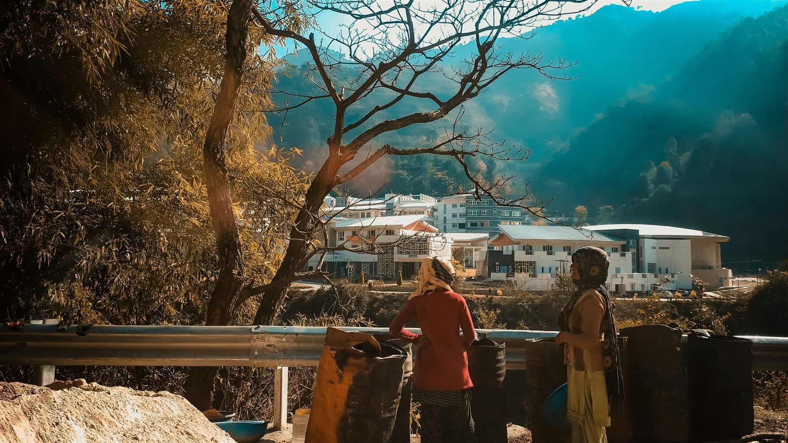 Beas river valley passing through Mandi district, Himachal Pradesh